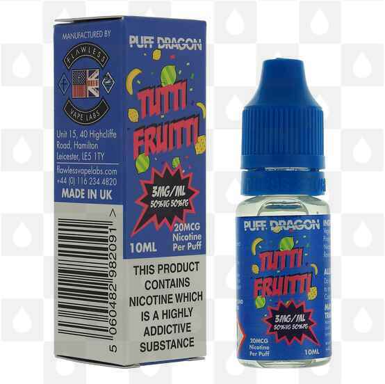 Tutti Frutti by Puff Dragon | Flawless E Liquid | 10ml Bottles, Nicotine Strength: 0mg, Size: 10ml (1x10ml)